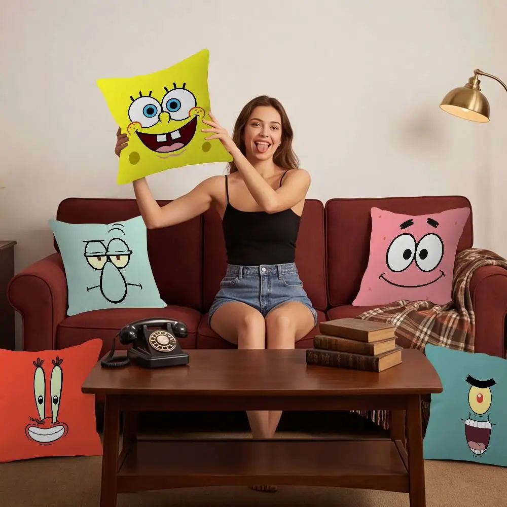 Cartoon SpongeBobs And SquarePants Game Character Personalized Pillow Dust Cover Bedroom Party Decor Pillowcase Children Gift
