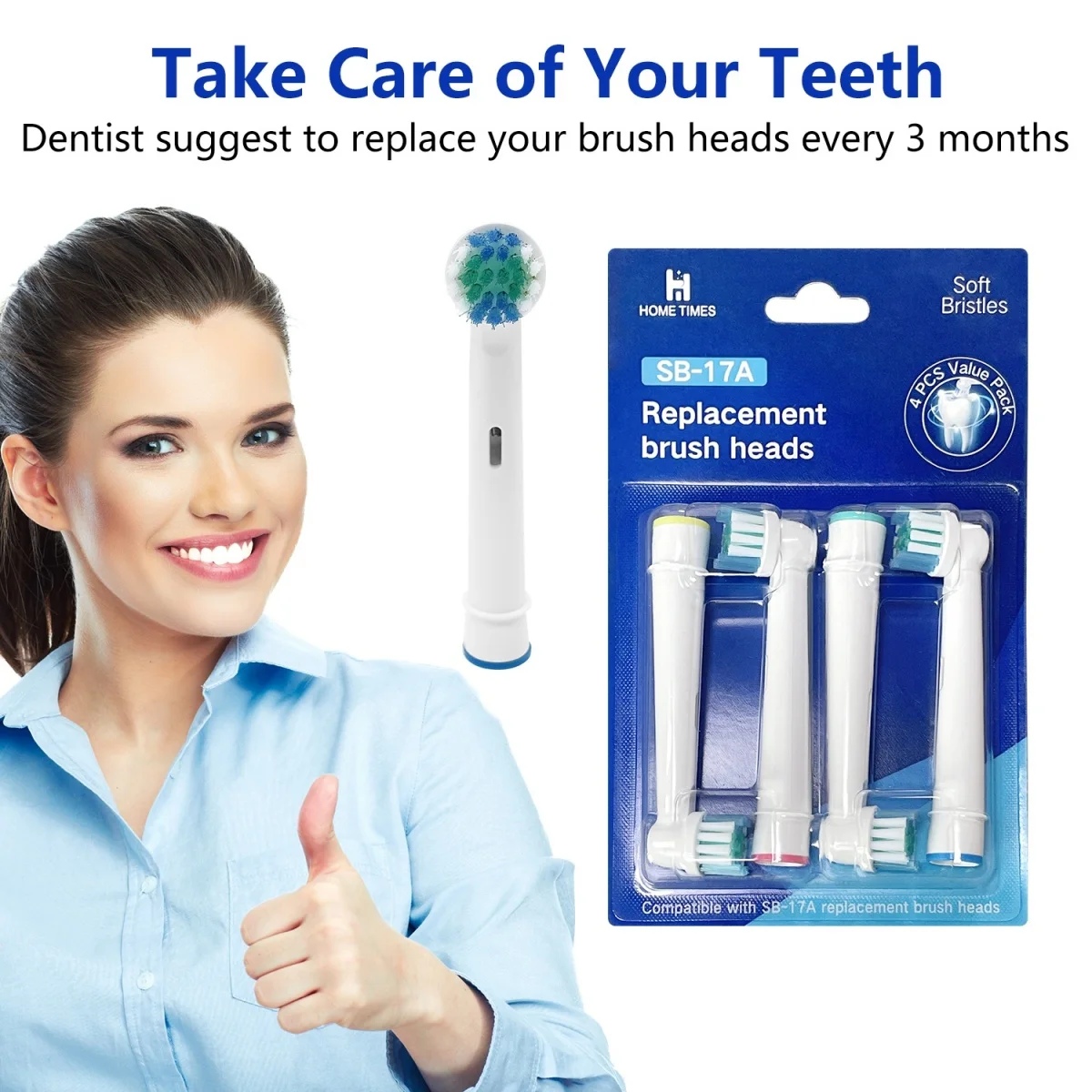 Toothbrush Head Compatible with Oral b Braun Electric Toothbrush, Precision Replacement Brush Heads for Pro Smart Genius, Effici image 2