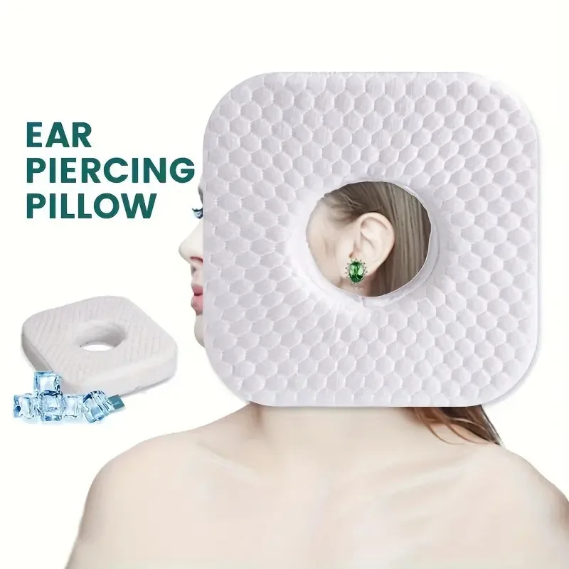 Ear Piercing Pillow for Side Sleepers, CNH and Ear Pain Ear Inflammation，with an Ear Hole Sleeping Pillow, Ear Guard Pillow