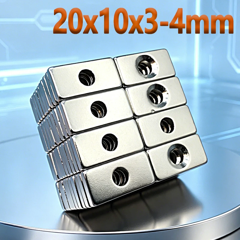 N35 NdfeB 20x10x3-4mm Magnet 20*10*3-4mm Accessory Neodymium Magnet Square Shape Permanent Magnetic Imanes 2-60pcs