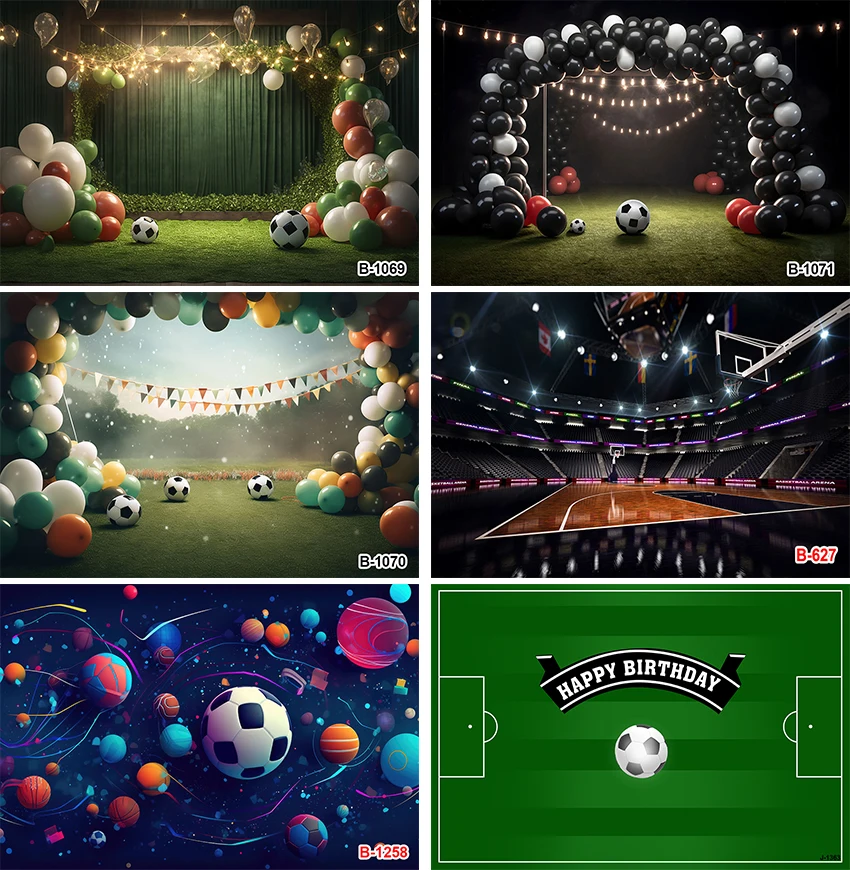 

Birthday Party Baby Shower Backdrop Football Soccer Field Stadium Grassland Boy Photography Background for Photo Studio