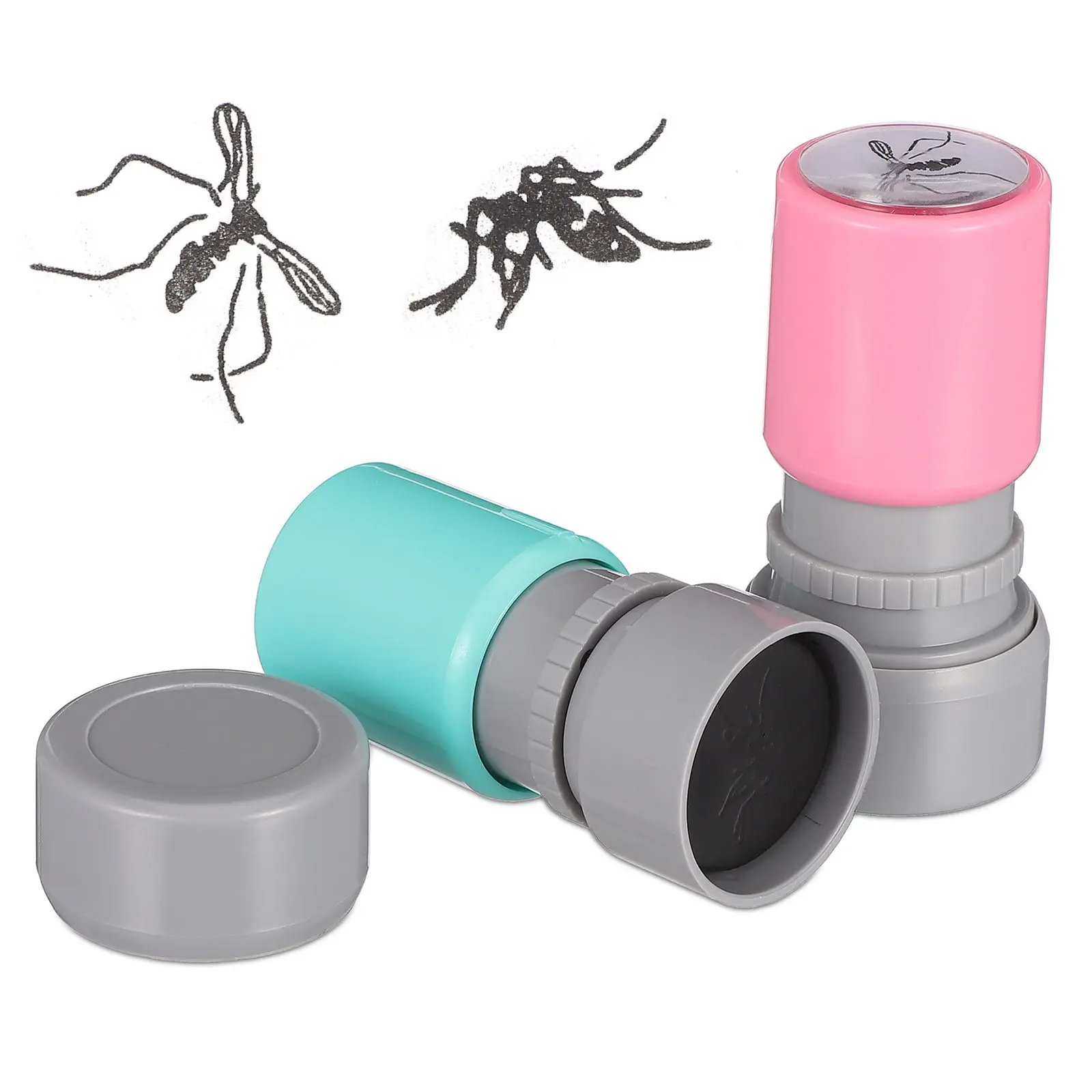 2pcs Fake Mosquito Stamp Prank Self Inking Durable Plastic Gag Gift For Halloween Party Interactive Trick Prop Novelty Fun Prank