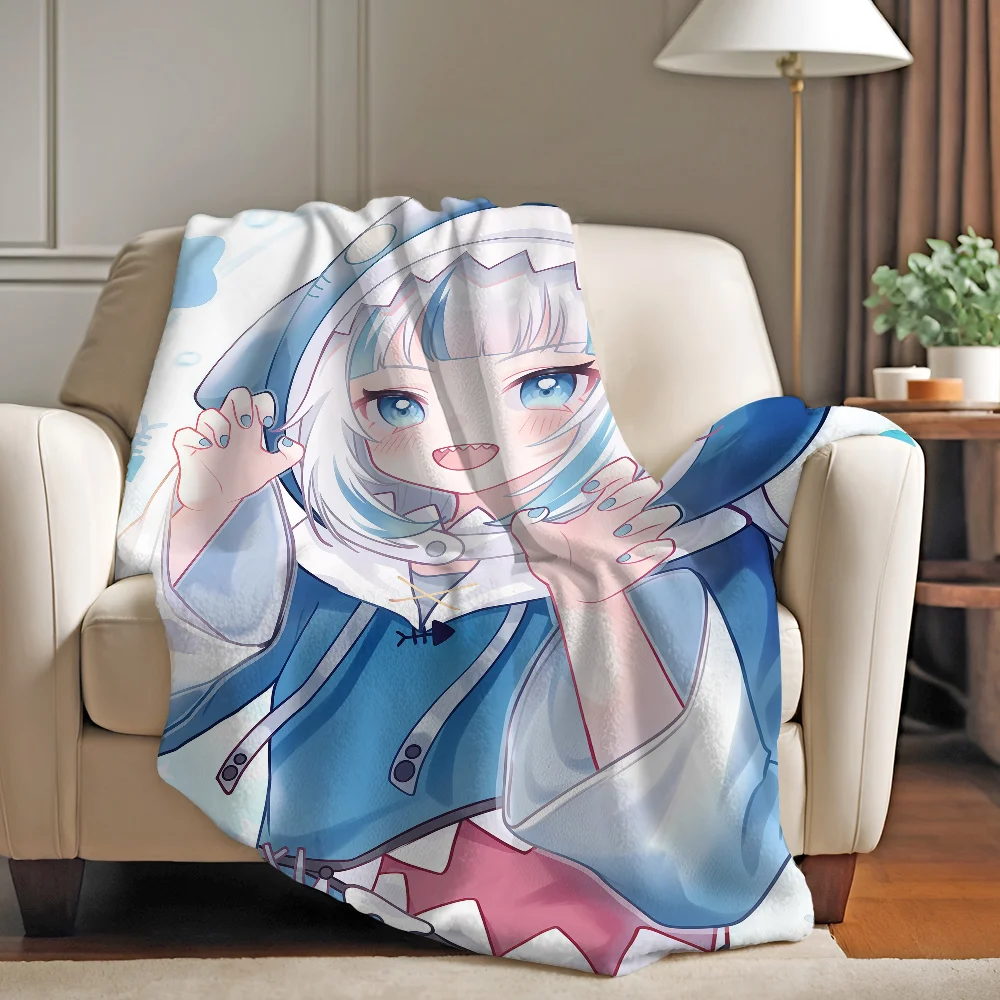 

Virtual G-gawr Gura Anime Blanket Warm And Soft Suitable For Bedroom Living Room Sofa Bed Office Travel Camping
