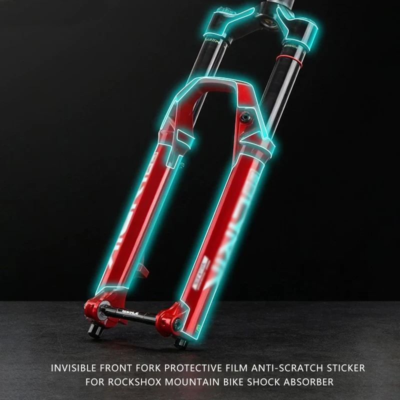 目に見えないフロントフォーク保護フィルムアンチスクラッチステッカー-rockshox-マウンテンバイクショックアブソーバー自転車アクセサリー用
