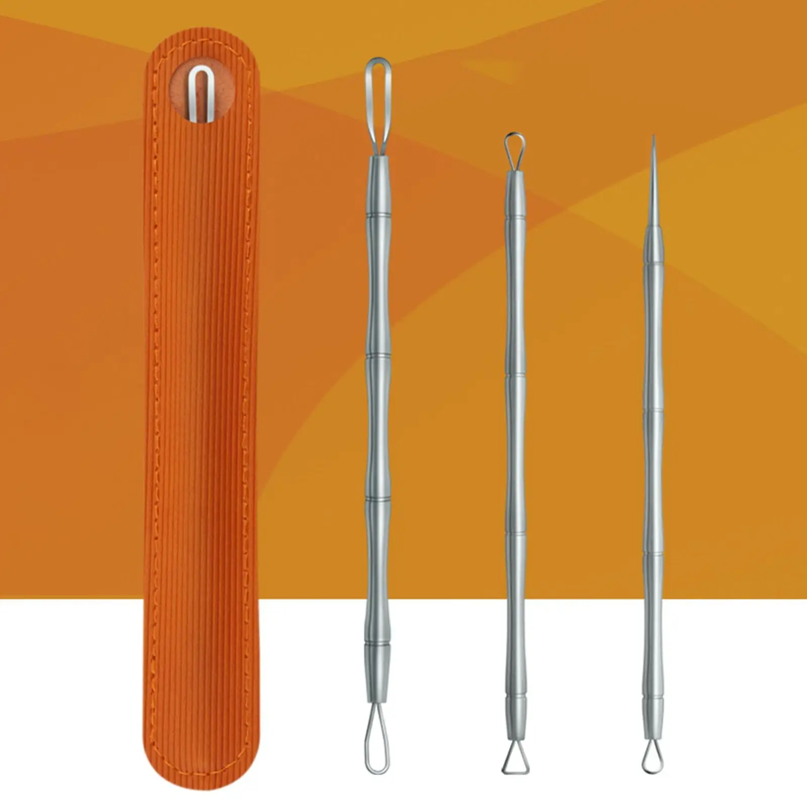 Kit removedor de cravo de aço inoxidável, conjunto de ferramentas extrator de dupla face para cuidados com remoção de espinhas faciais