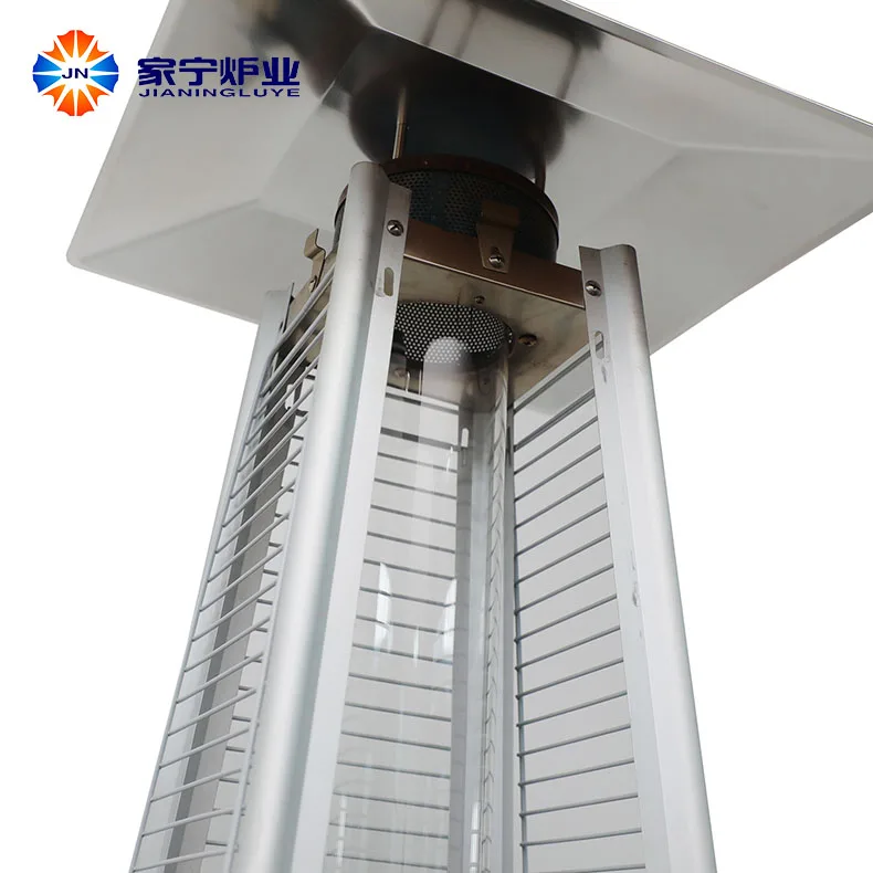 13KW Steel Tower Gas Heater For Garden Patio Pyramid Glass Tube Flame Outdoor Gas Heater With LPG/Propane Fuel Options