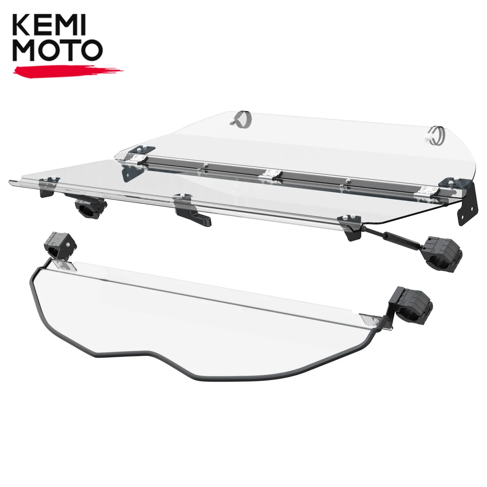 

KEMIMOTO UTV for Can-am Maverick X3, Maverick X3 MAX 2/4 Doors PC Clear 1/4" Thick Polycarbonate Flip Windshield Hard Coated
