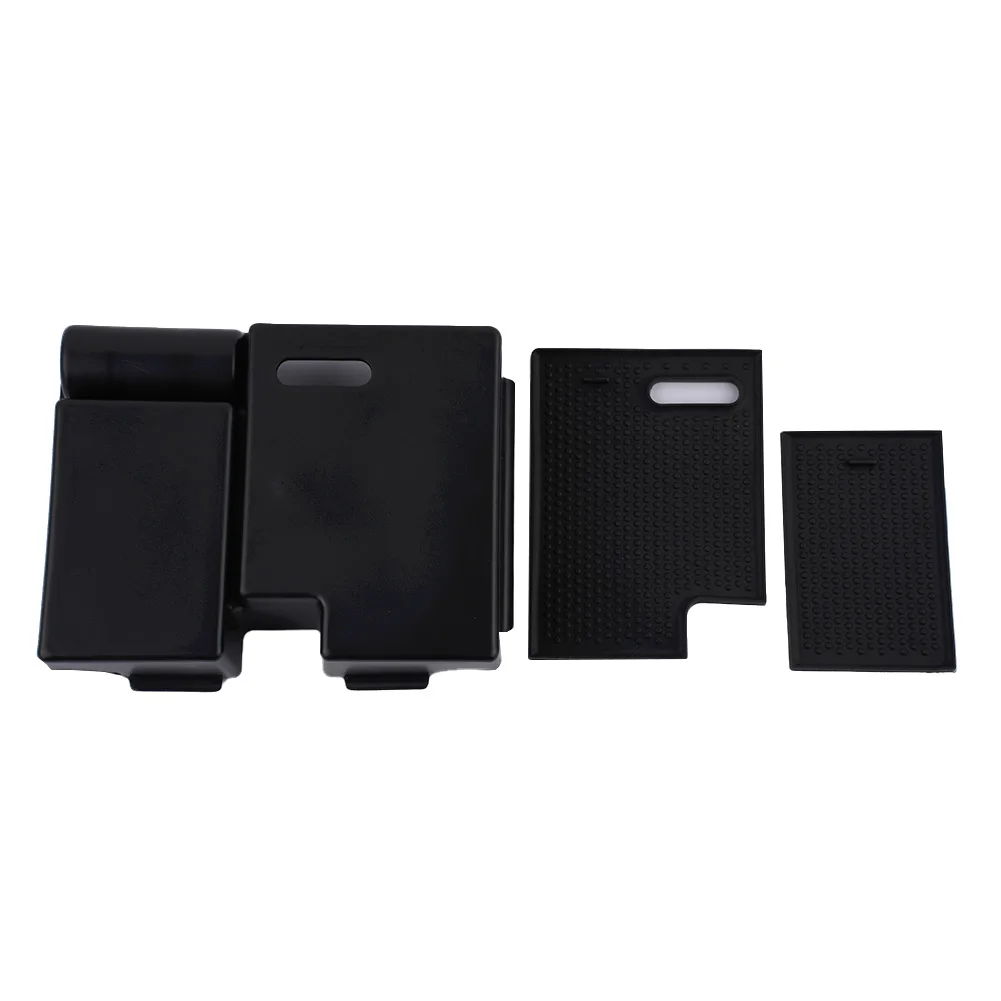 Black #ABS Center Console Organizer Tray /Divider \With Non-slip /Rubber Mats Storage Box For Land For Rover For Range For Rover