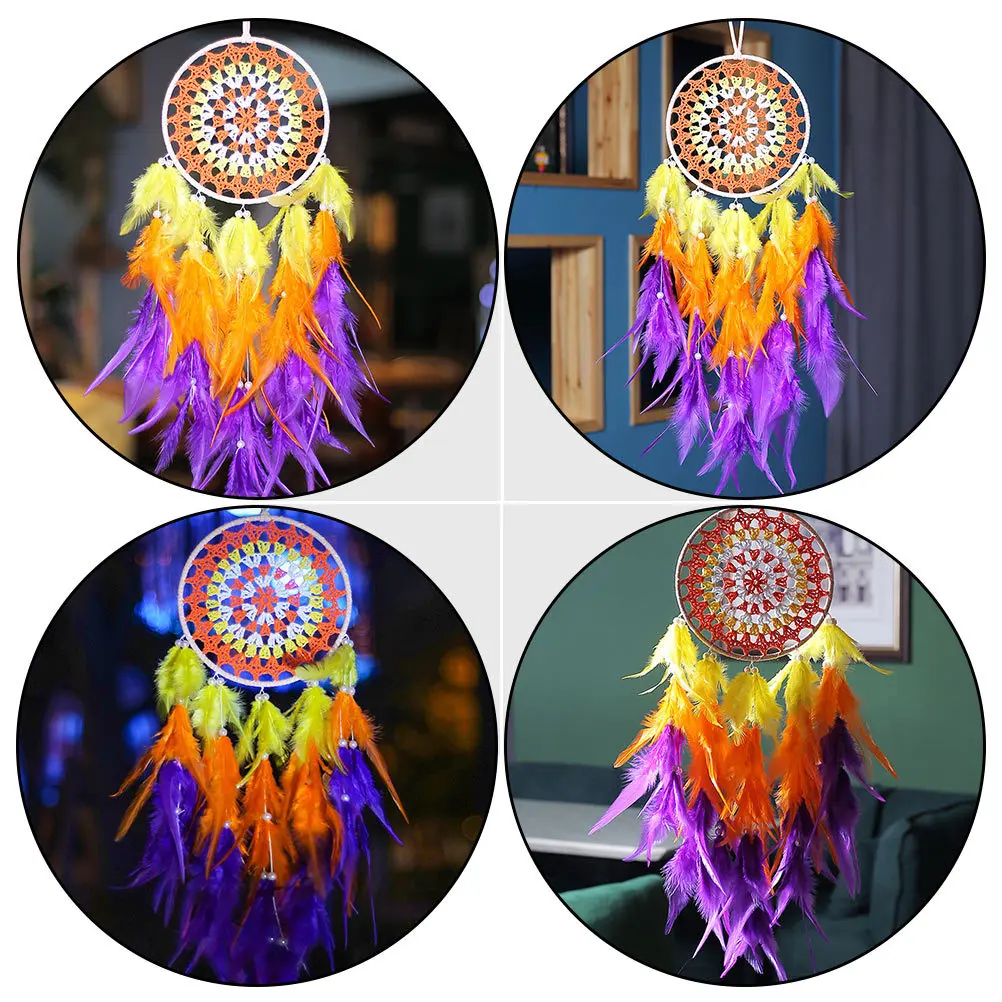 

Dream Catcher Light Wall Hanging Decoration Festival Gift Home Decor Handmade Pendant Woven Dream Catcher Hanging Decoration