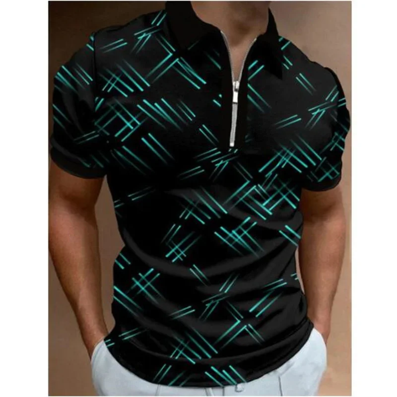 قميص بولو قصير للرجال ، قميص بولو بطية صدر ، تي شيرت برسومات للذكور ، ملابس كلاسيكية ، أزياء الشارع الشهير ، الصيف ، جديد ، #3