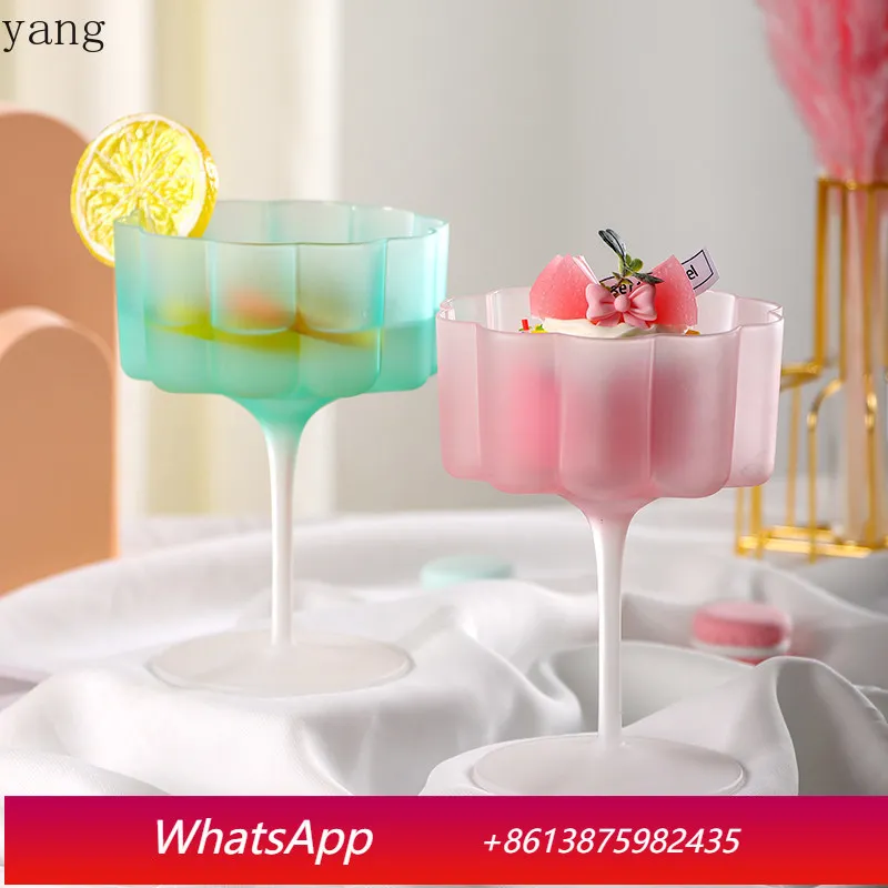 

LMM High Value Color Ice Cream Cup Creative Petal Pudding Milkshake Cup