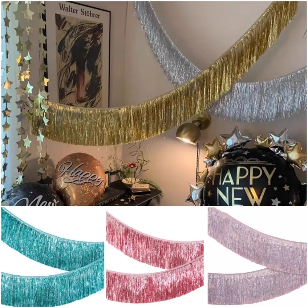 Multicolor Drizzle Garland Metallic Tinsel Thickening Tassel String Background Ornament Encryption Glitter Fringe