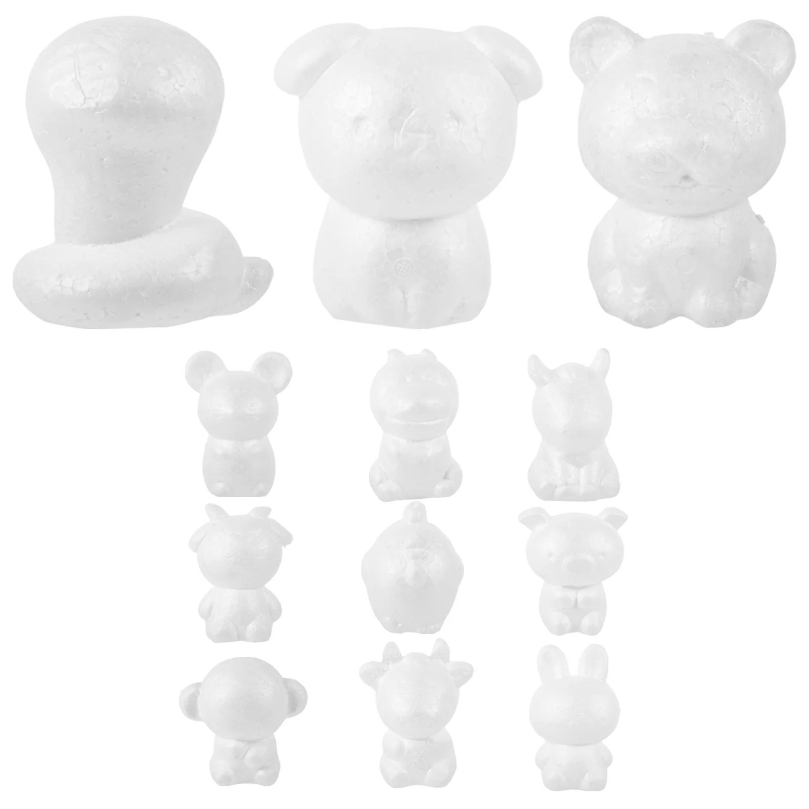 12Pcs Chinese Zodiac Animals DIY Craft Set for Children Educational Painting Activity Preschool Kindergarten Home Creative