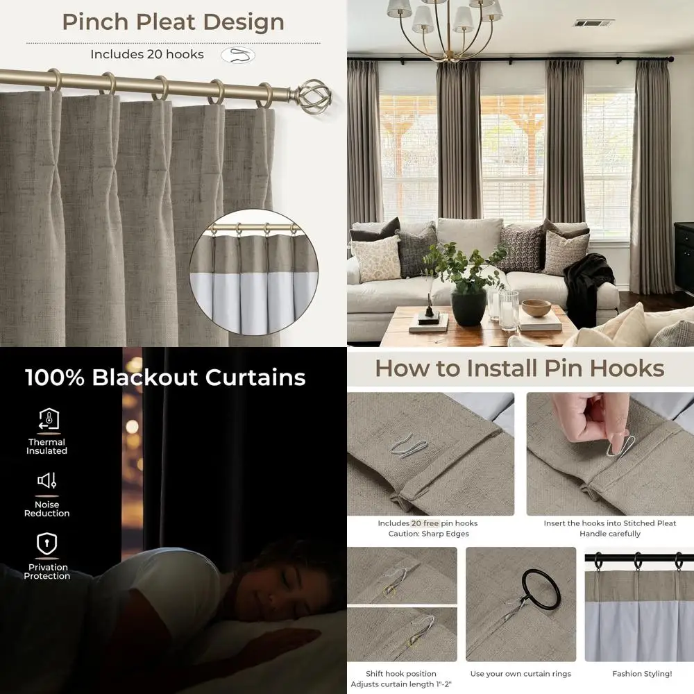 Pinch Pleated Black…