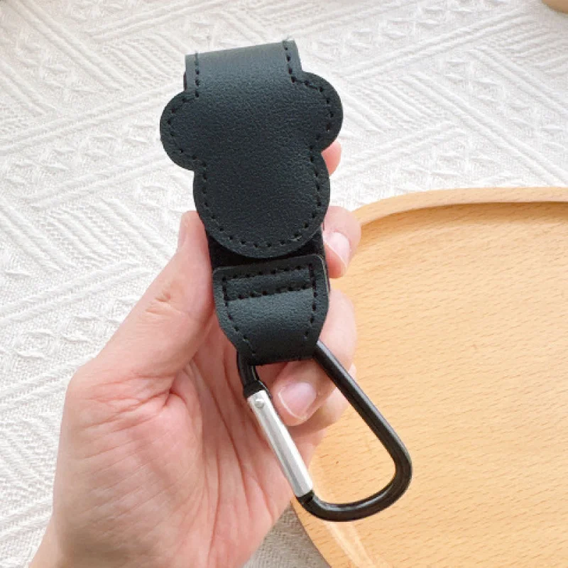 1-4Pcs Cartoon PU Leather Baby Bag Stroller Hook Rotatable Cart Organizer Pram Hook Pram Rotate 360 Degree Stroller Accessories