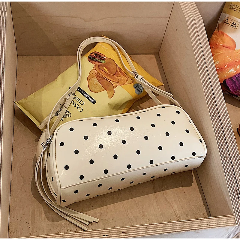 

Polka Dot Pillow Bag Women's Fashion Retro High-end Y2k Zippered Shoulder Underarm Bag Casual Commuting Handbag