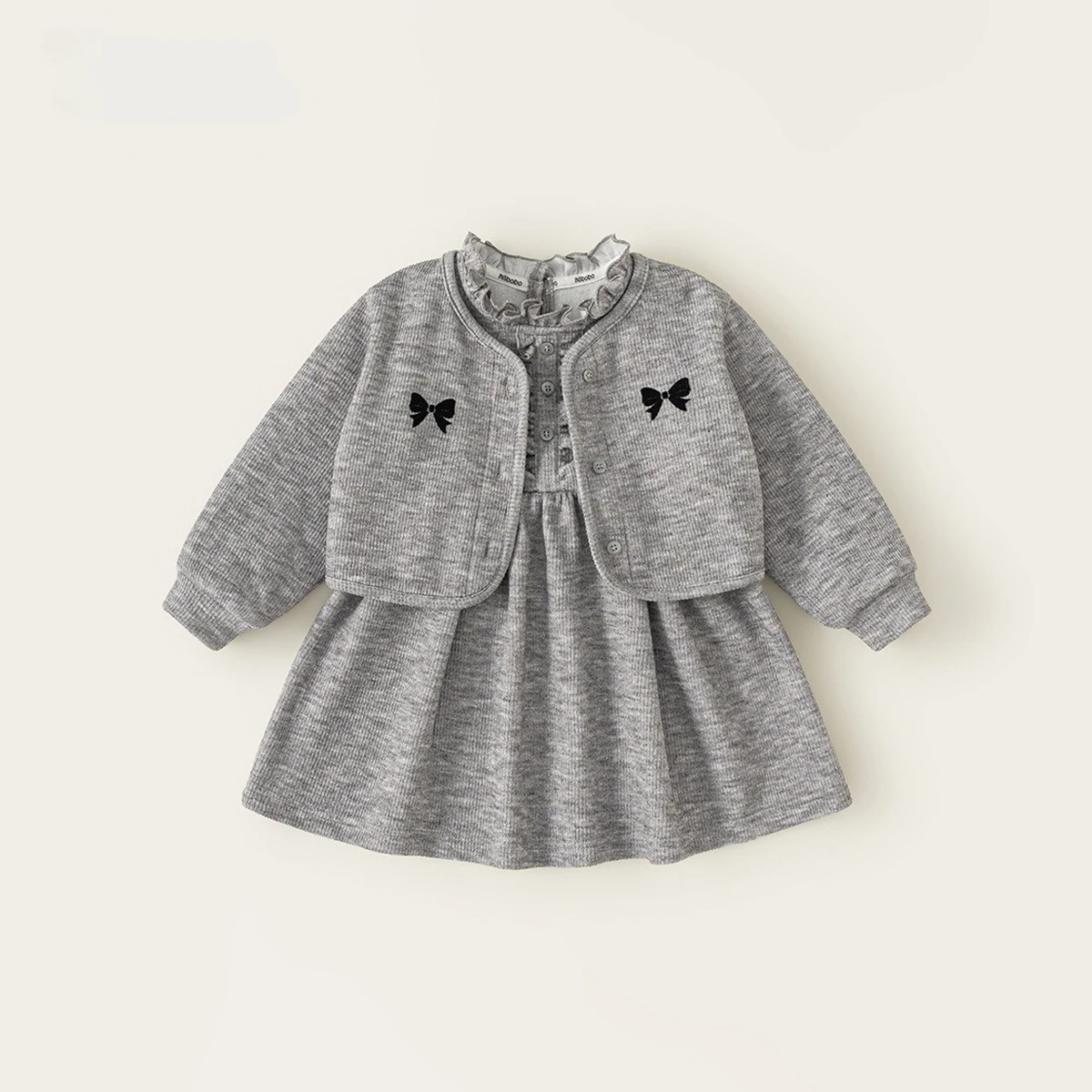 Suit Children's Clothing Spring and Autumn New Style Girl's Dress Lotus Leaf Collar Skirt Cardigan Children's Two-piece Set
