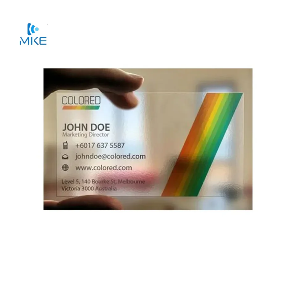 

Unique Print logo Frosted clear Business Card Pvc Cards Custom