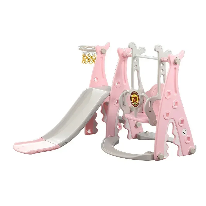 Children's slide and swing, kindergarten children's indoor playground, children's plastic multifunctional slide three in one