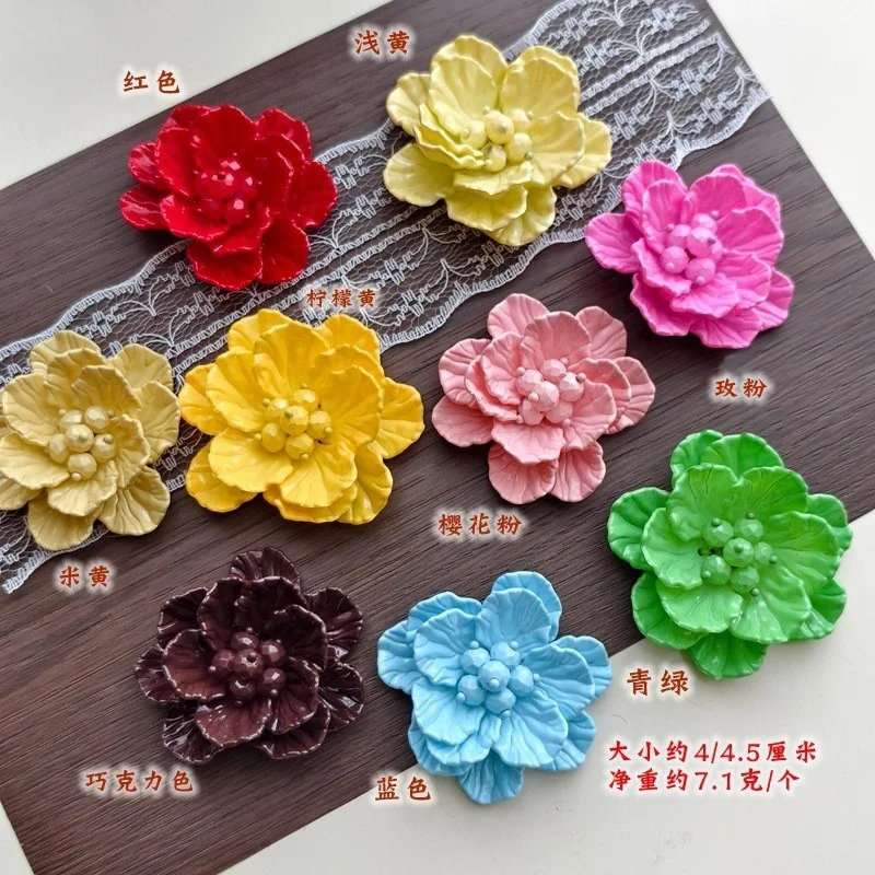 Shoe Charms Multicolor Woven Camellia Pearl Resin Beads Handmade DIY Lightweight Clog Decoration Accessory for Daily Wear