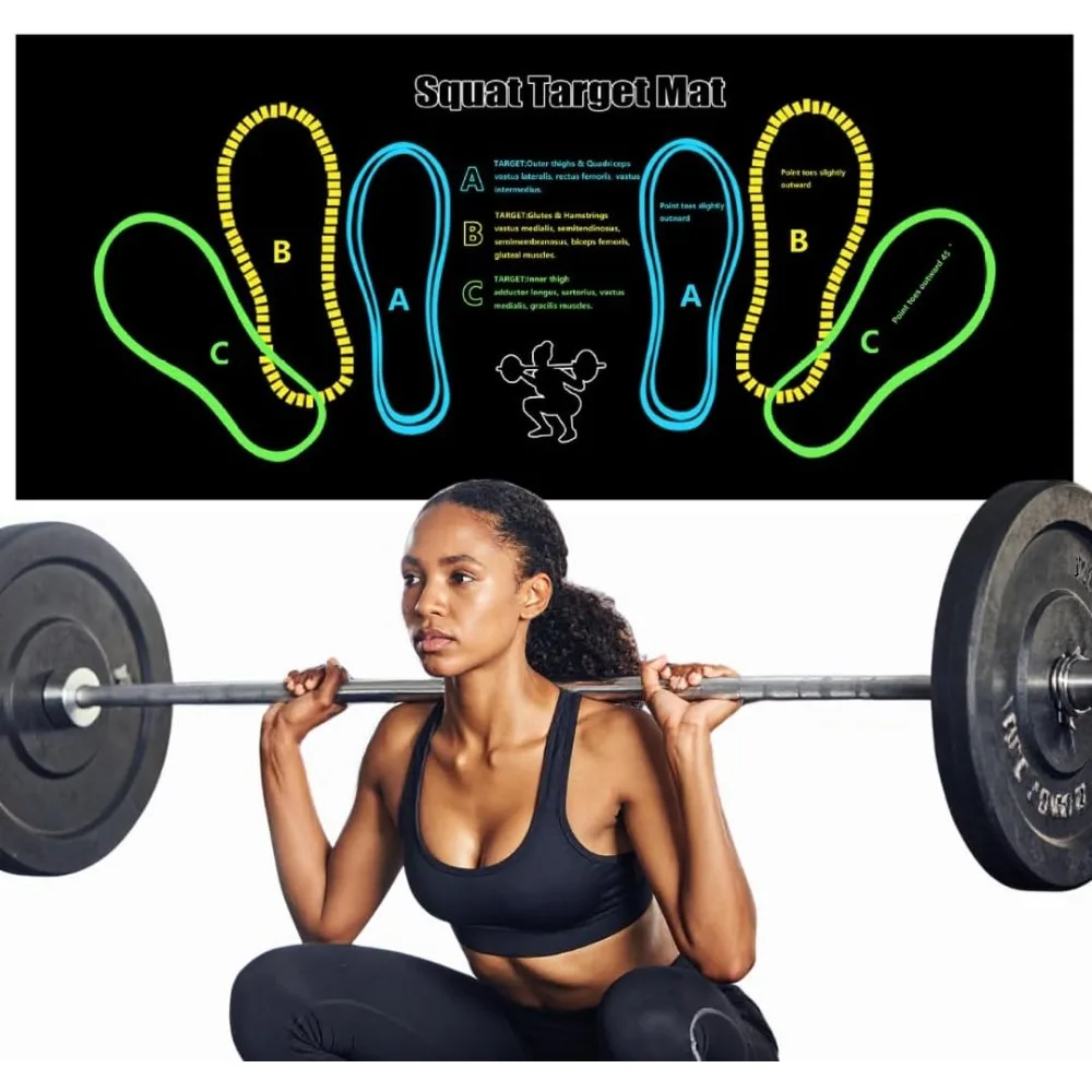 35 x 80 cm zweifarbige Kniebeugenmatte, rutschfest und langlebig, mit Anleitung, geeignet für den Heimgebrauch im Fitnessstudio, im Wohnzimmer und im Schlafzimmer