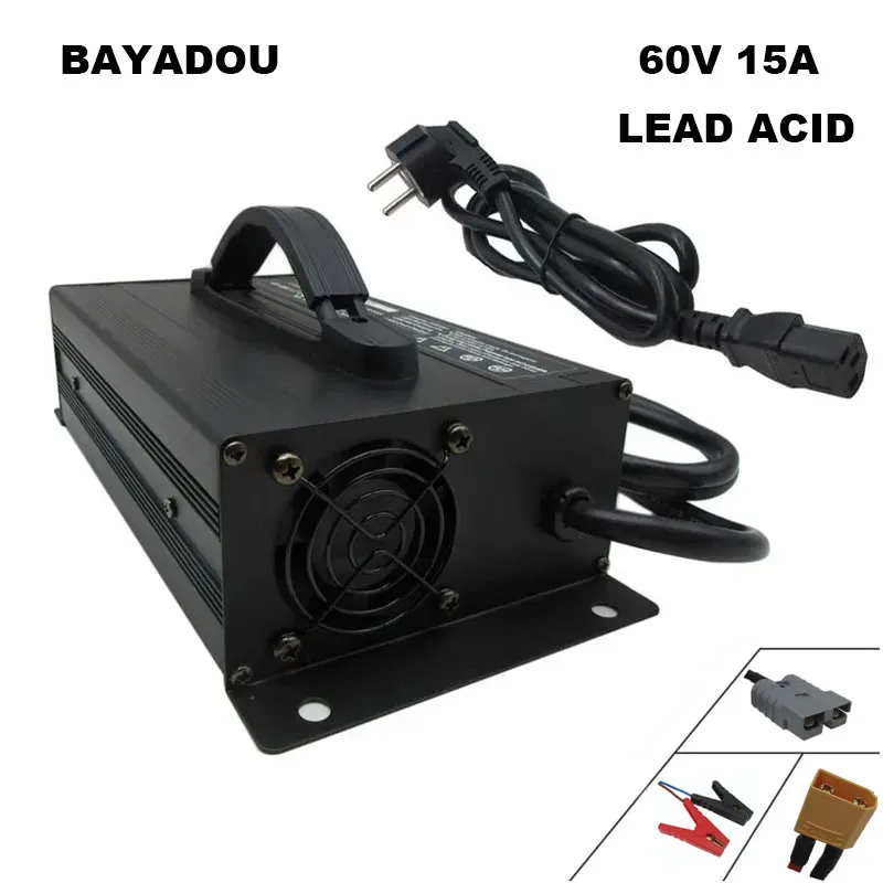 60V 15A Lead Acid Fast Charger 60 Volt Forklift RV Sweeper Motorcycle Golf Cart Battery Charger 73.5V