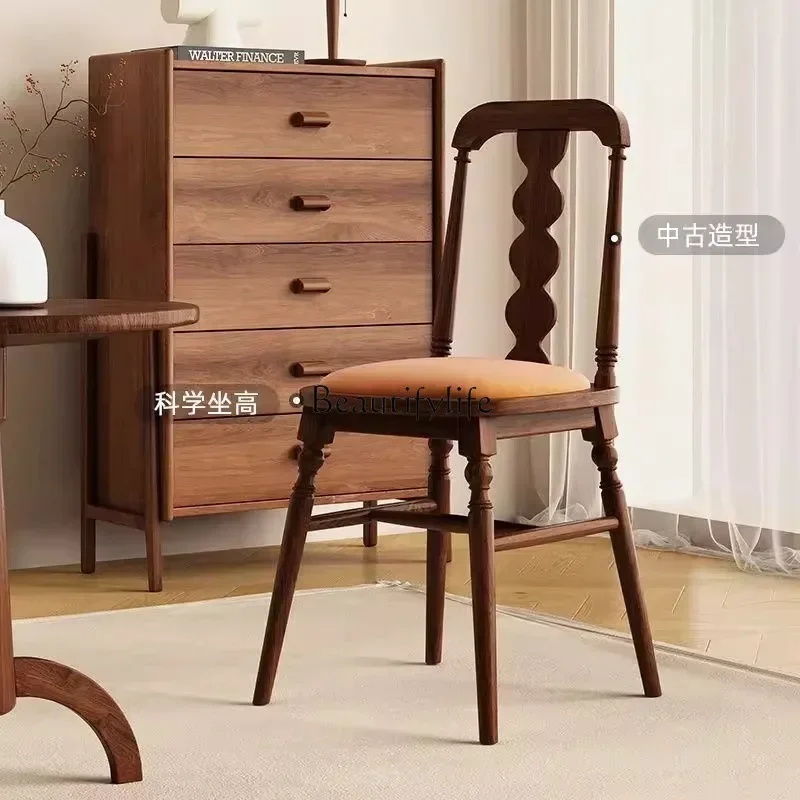 LXAmerican Style Dining Chair Vintage Simple Home Designer French Retro Restaurant Cafe Backrest ChairSSS