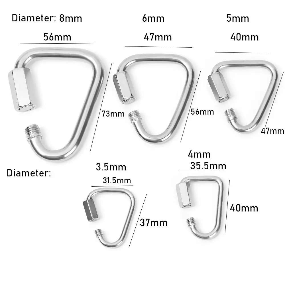 1Pc Carabiners Triangle -Ring Buckles Spring Carabiners Snap Hooks Clip Keychains Outdoor Backpack Pendant Buckles Camping Tool