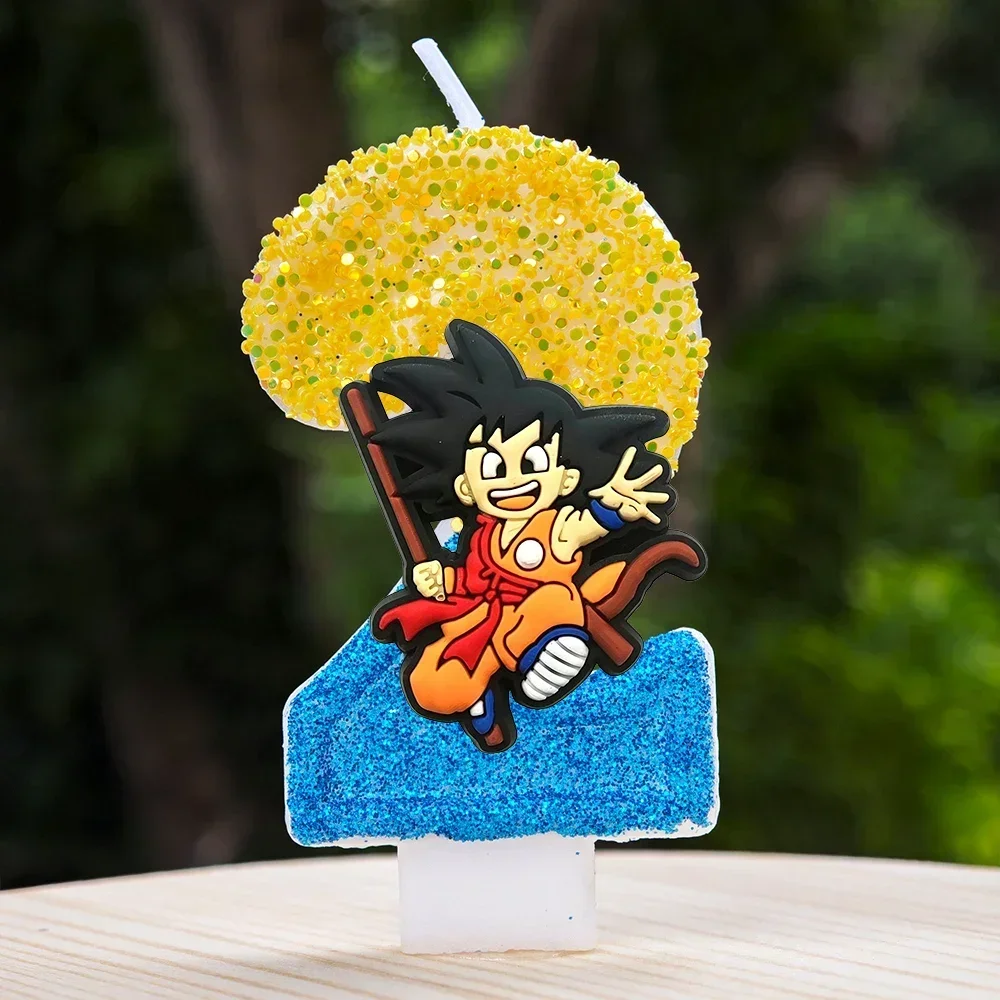 Niedliche Dragon Ball Z-Stil Geburtstagskerzen Zwölf Stück Wachsstift-Set für Kinder Anime Geburtstagsparty Tortendekoration – Detail 3