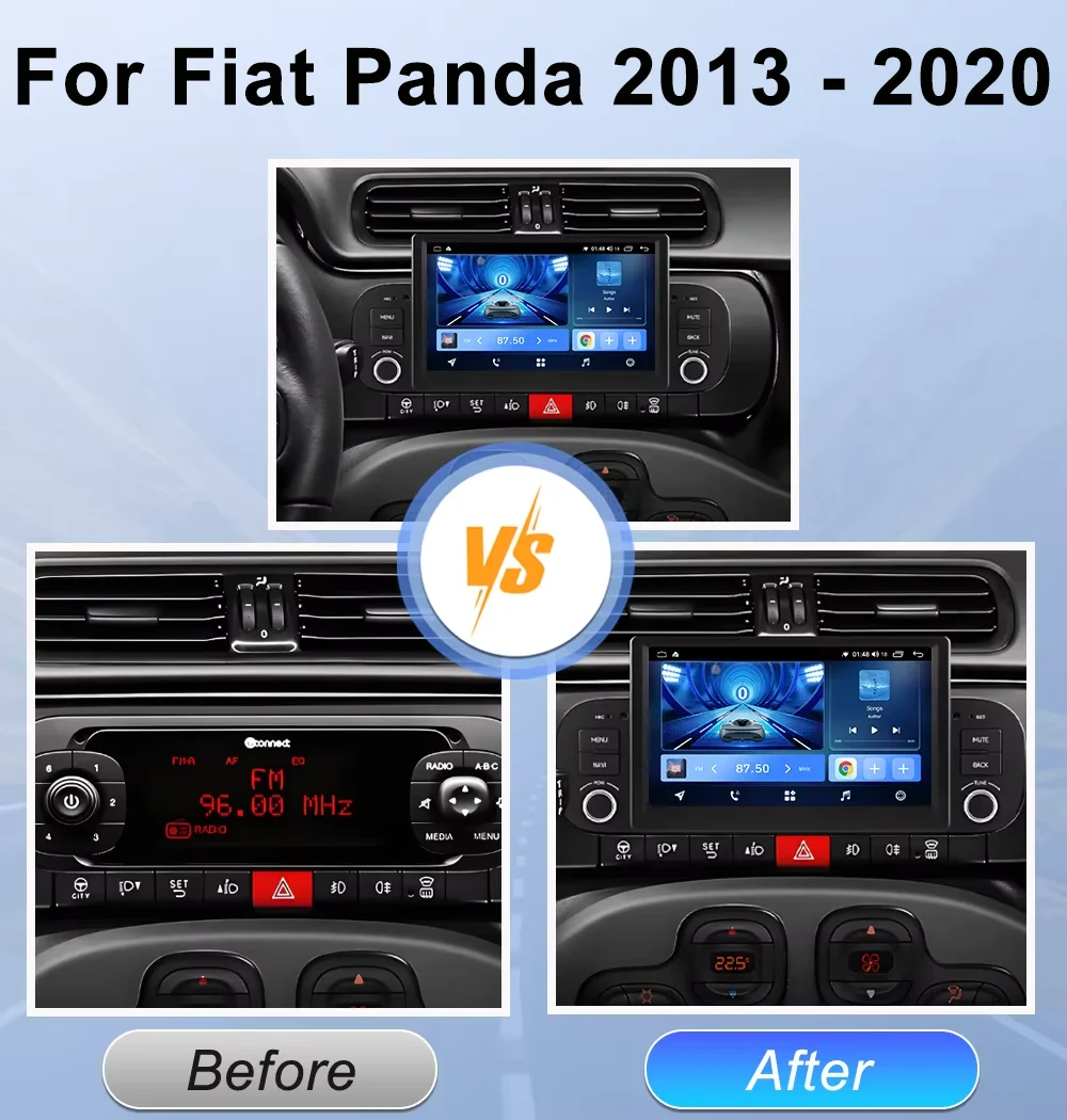 Android 16 Auto For Fiat Panda 2013-2020 Wireless CarPlay Car Radio GPS Navigation Multimedia Video Player Audio Head Unit Tools