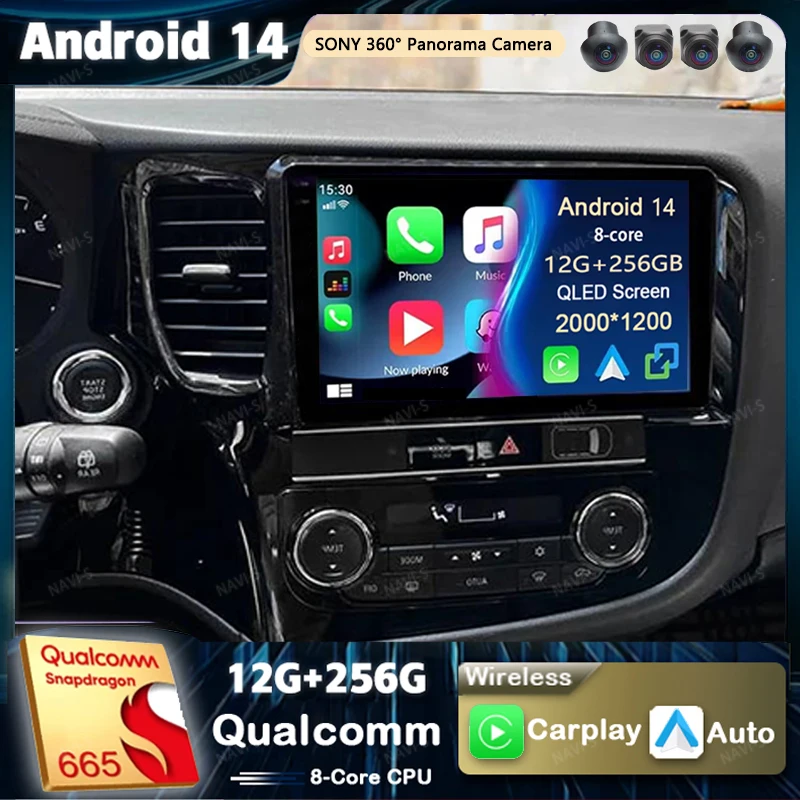 

Android 14 For Mitsubishi Outlander 3 GF0W GG0W 2012-2018 2K QLED Android Car Radio Multimedia Video Player BT Stereo CarPlay 4G