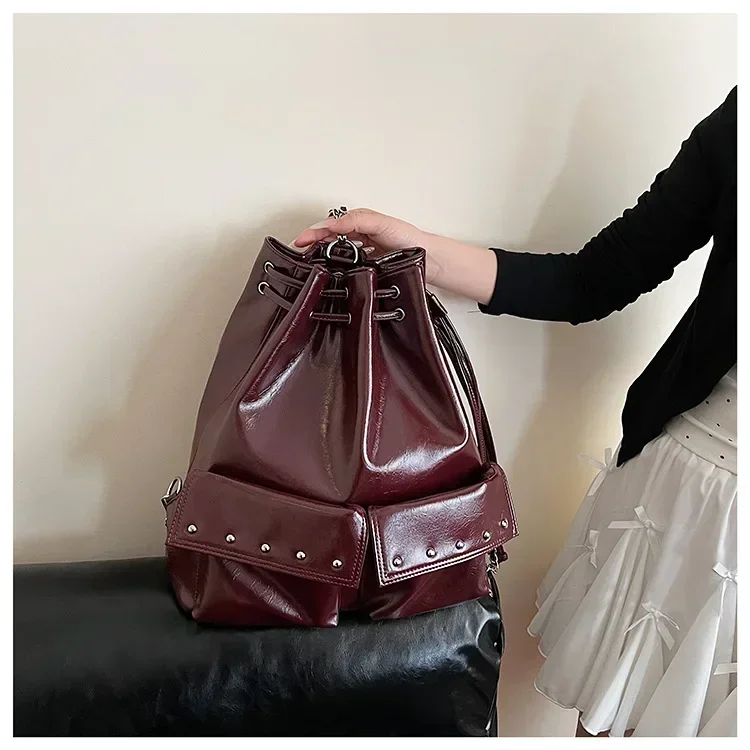 2025 Must-Have Motorcycle Bag - Trendy Unique Studded, 3-Way Carry Large Capacity Practical for Commuting