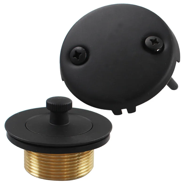 

Talea Brass Bathtub Drain Kit Overflow Cover, Matte Black,TYYG001003