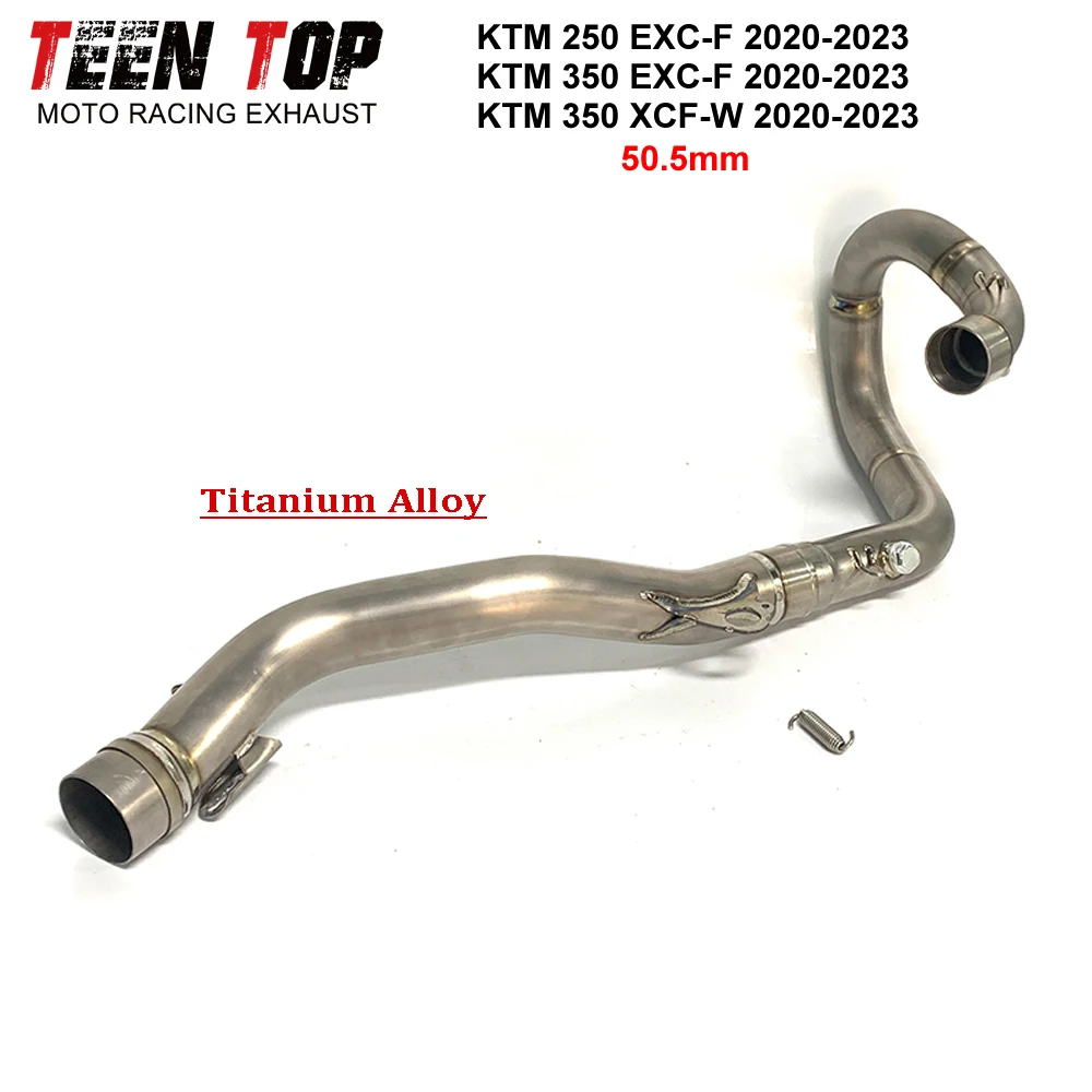 For KTM 250/350 EXC-F 350 XCF-W Exhaust Elbow Offroad Bike Titanium Alloy Front Link Pipe 350 exc-f 2020-2023 Tube 50.5MM - view 4