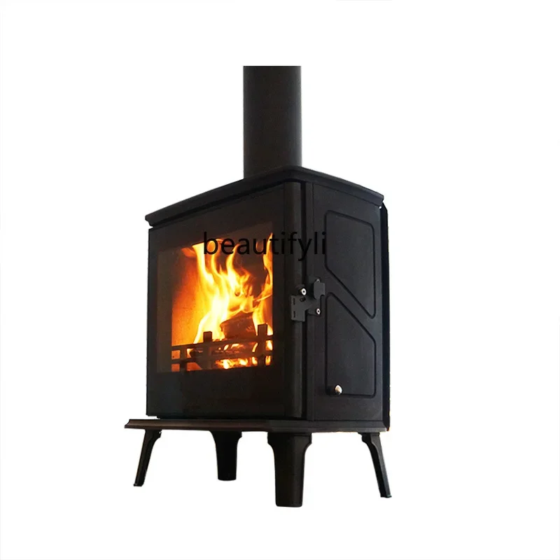 Real fire fireplace, wood-burning villa homestay indoor wood-burning cast iron heating stove