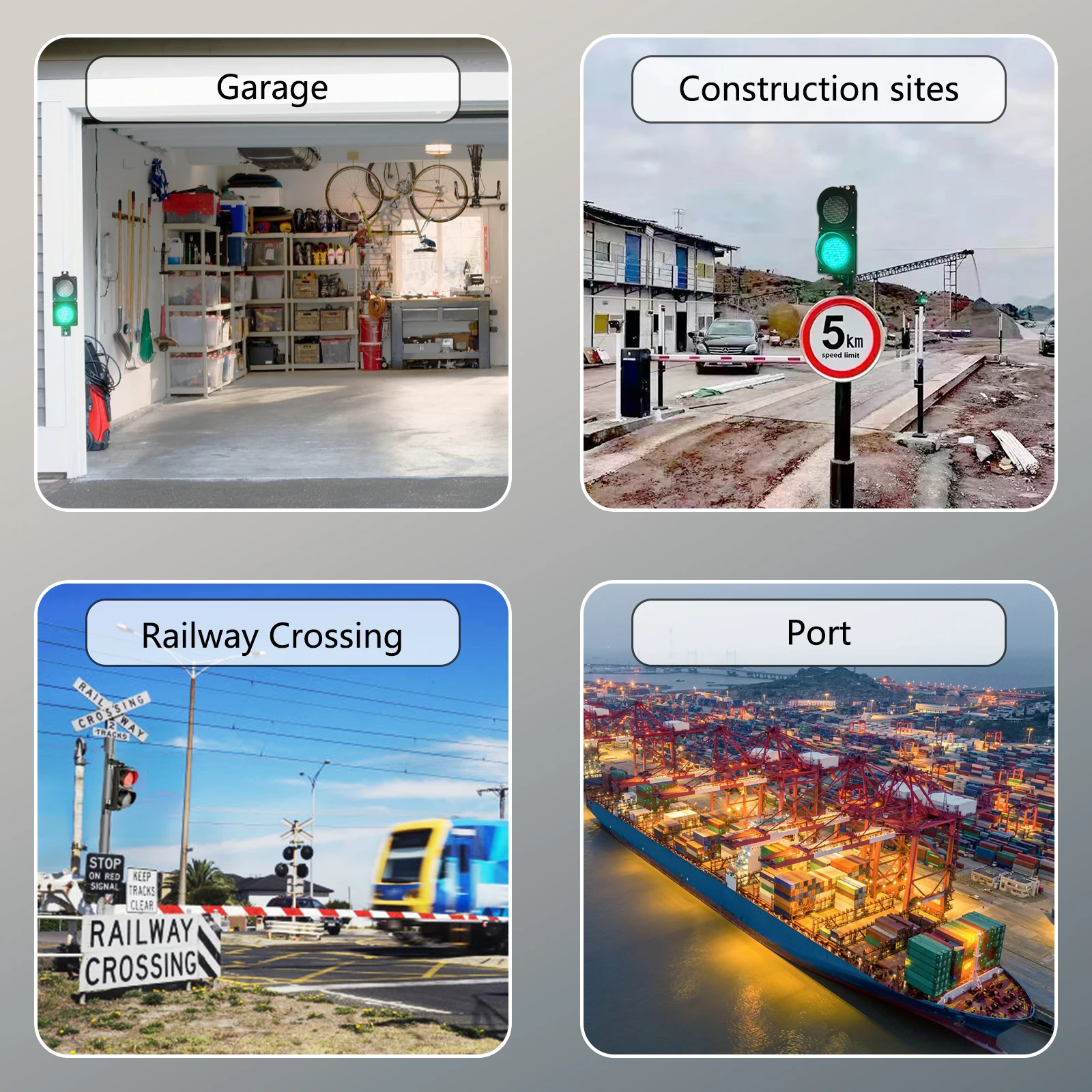 Kit de semáforo de 100 mm (4 polegadas), lâmpada de luz Stop/Go DC12-36V, caverna masculina, caixa de PC resistente à água IP65