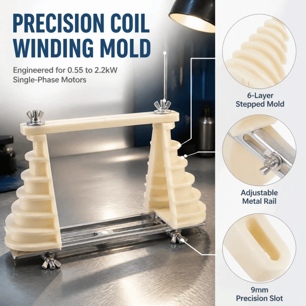 Single Phase Coil Wire Winding Mold 6 Layers Plastic Metal Electrical Machine Mold Beige Color 0.55-2.2KW Compatible