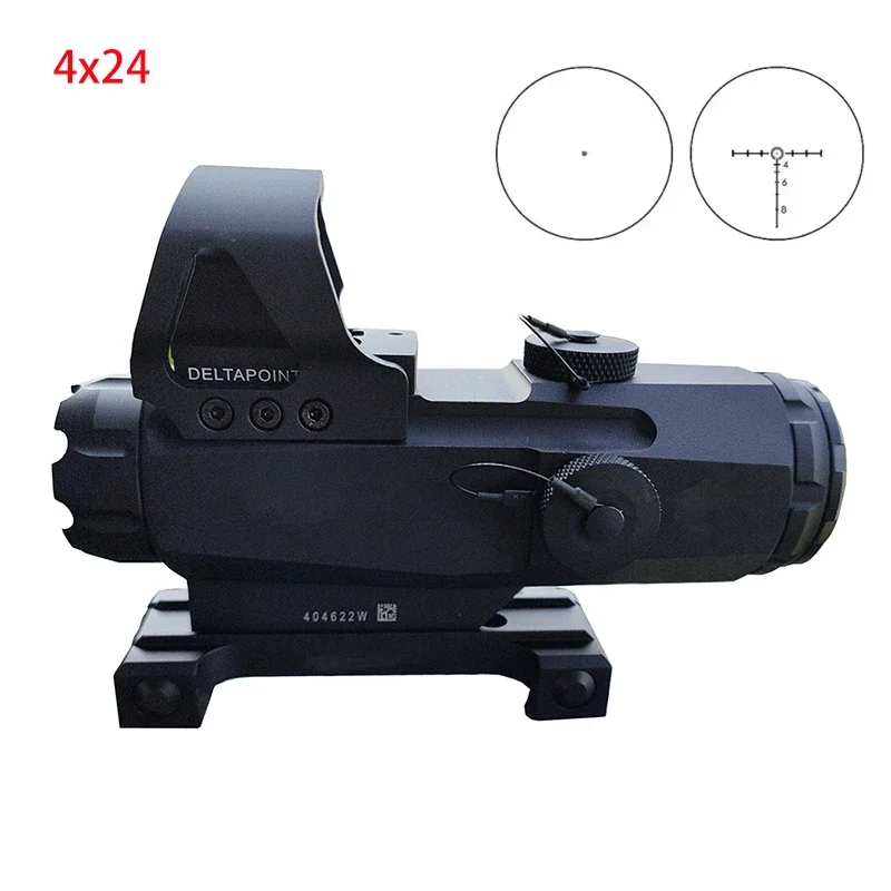 

Tactical HAMR Scope 4x24mm Rifle Scope Magnifier Red Dot Sight Night Hunting Scopes