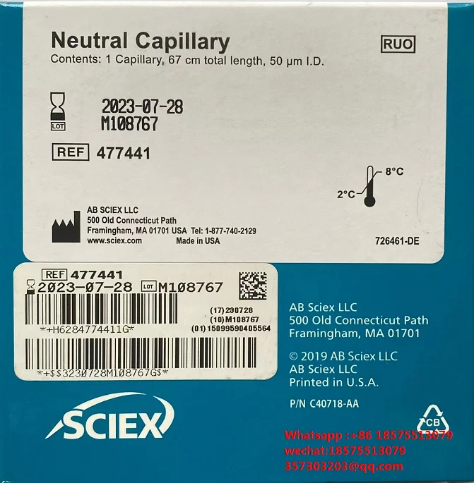 For SCIEX 477441 Neutral Coated Capillary  eCAP Neutral Capillary (capillary),50 μm ID, Neutral Capillary