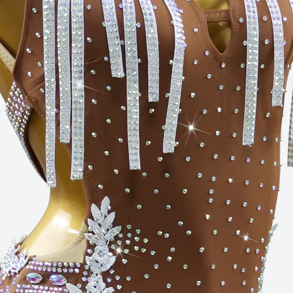 ラテンダンス衣装社交パーティーセクシーなドレスレディーススポーツ競技ダンスウェアサンバイブニング子供服カーニバルフリンジスーツ