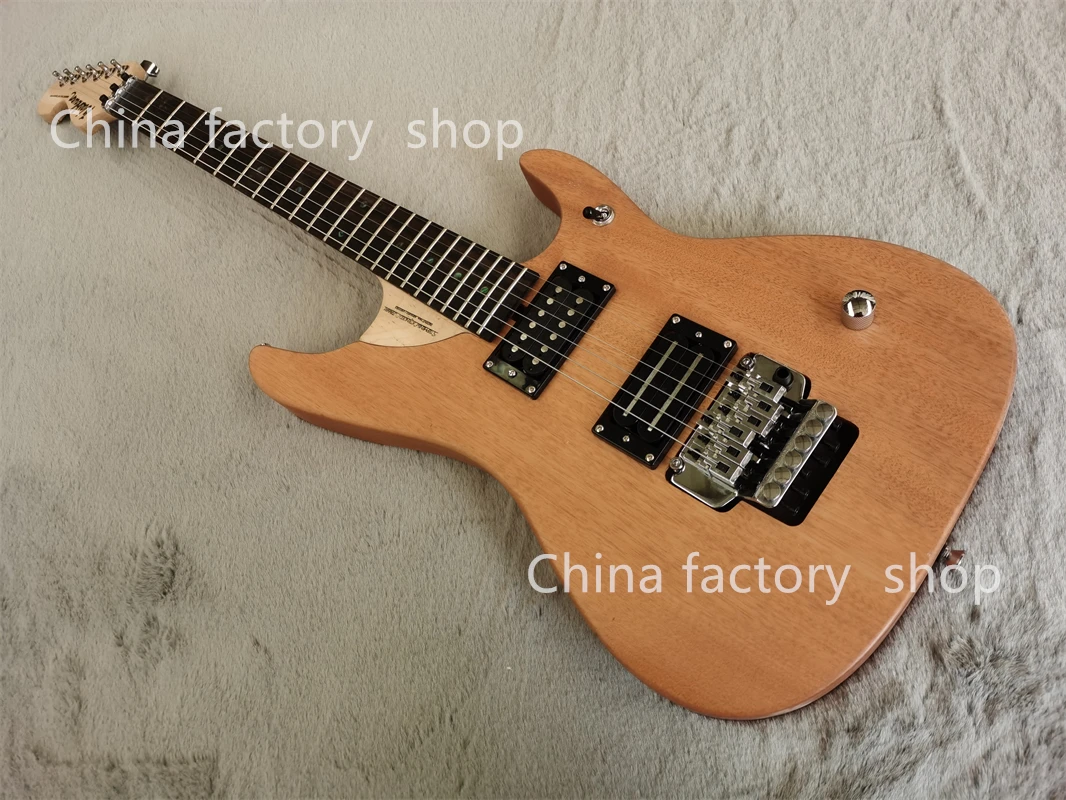 Factory matte wood color 6-string electric guitar gray body maple neck chrome hardware HH pickup can be customized