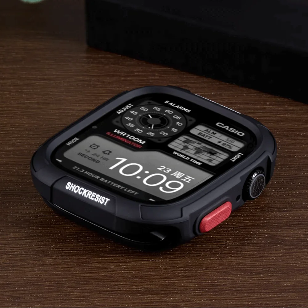 Stoßfeste Silikonhülle für Apple Watch 11 10 9 8 7 6 SE 5, matte Anti-Sturz-Schutzhülle für iWatch 49mm 41mm 42mm 46mm 40mm 44mm 45mm