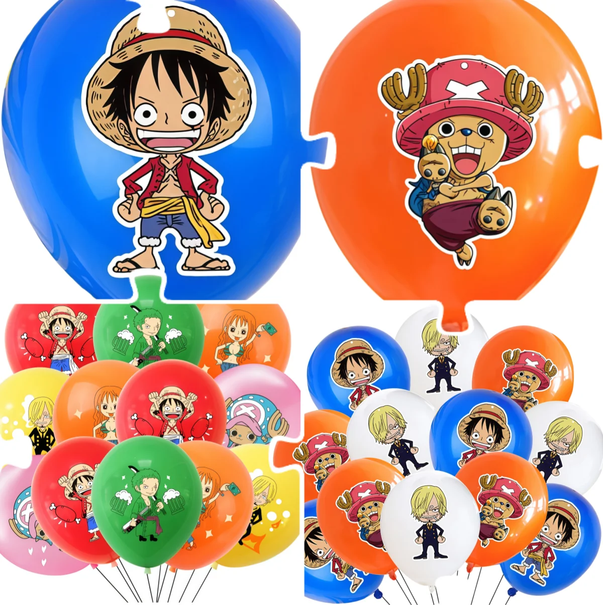 One Piece Birthday Balloons Decoration Set 12/24/36/48PCS Latex Balloons For Kids Boy Girl Party Supplies Favor Decorations