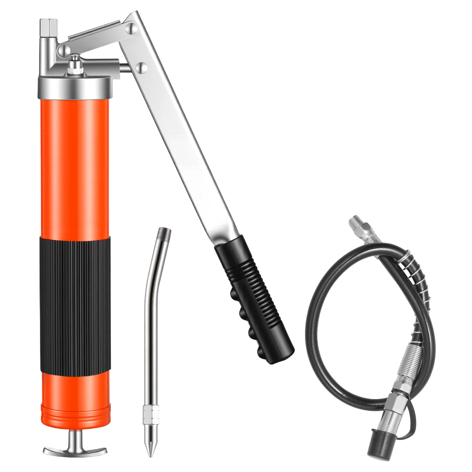 SucceBuy Pistola per Ingrassaggio ad Alta Pressione 10000 PSI con Impugnatura a Pistola, Kit da 14 oz con Tubo Flessibile da 18 Pollici e Ugello per Settore Automobilistico e Nautico