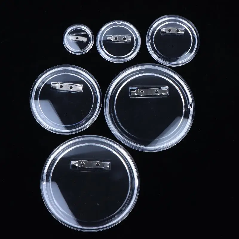 10 PCS DIY Transparent Acrylic Button Pins Blank Badge Set For Crafting Office School Supplies Design Custom Pins At Home