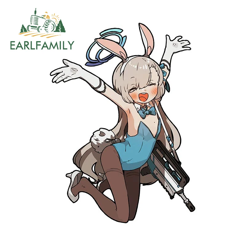 EARLFAMILY 13 cm x 9,4 cm für Bunny Tail Blue Archive Asuna Autoaufkleber Persönlichkeit Kreative Aufkleber Anime Vinyl Auto Styling