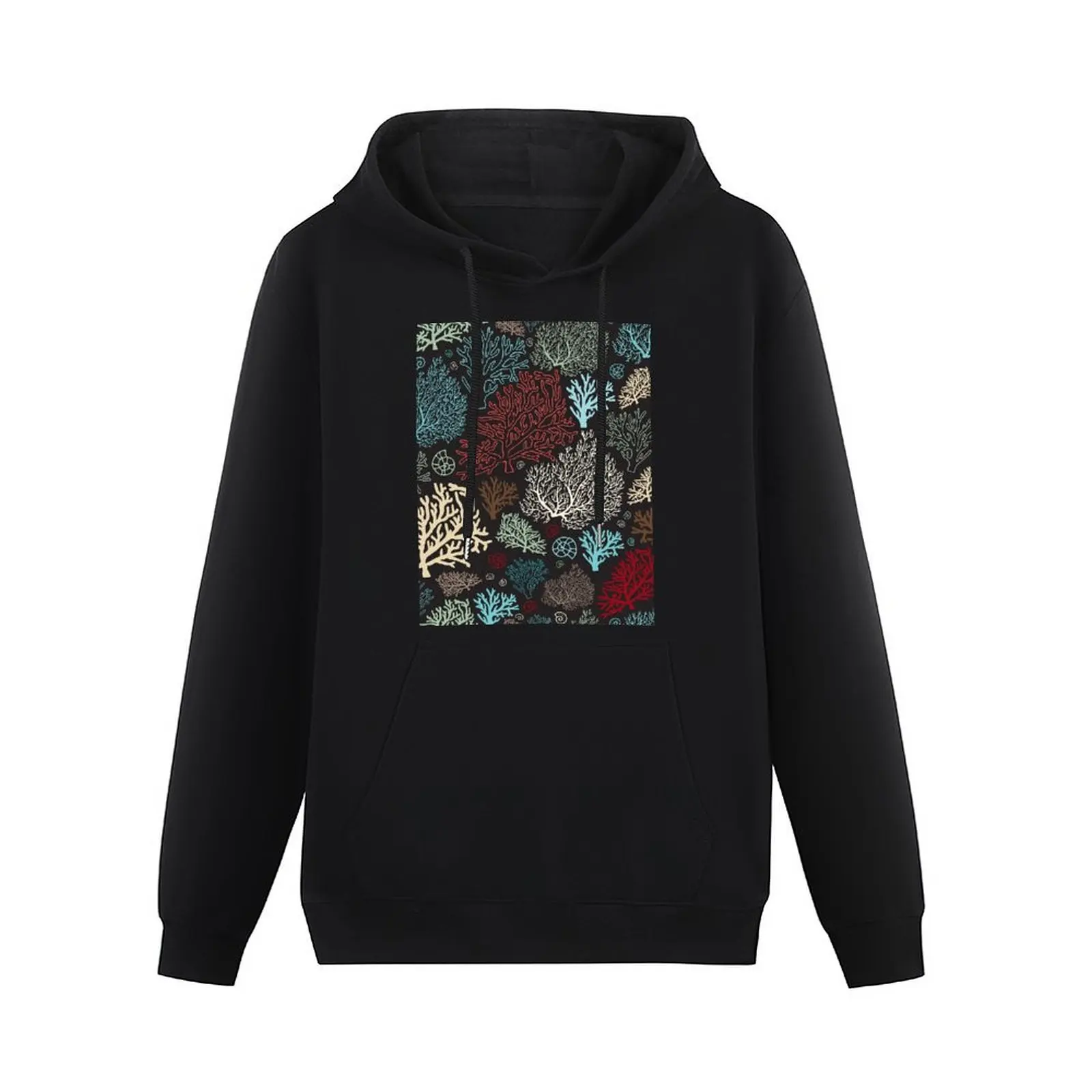 Ocean corals on the dark background Pullover Hoodie winter clothes designer hoodies