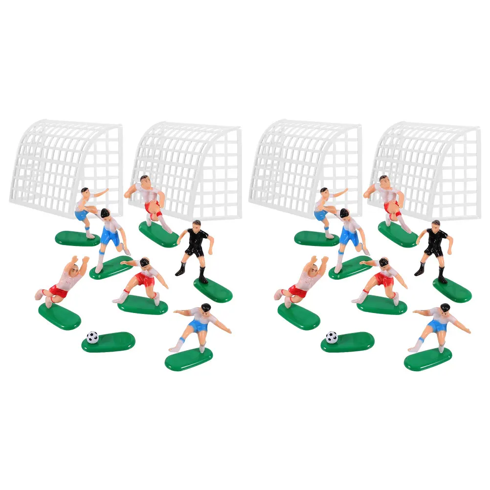 

2 Sets Decors Plastic Soccer Cake Decors Miniature Decorations for Cake Festive Reusable Safe Mini Field Landscape