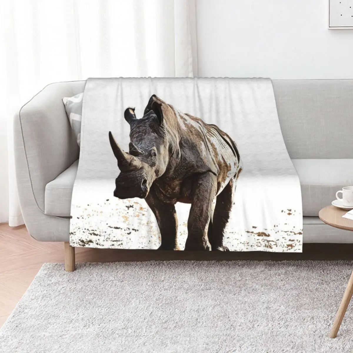 Rhino Throw Blanket Vintage christmas gifts bed plaid christmas decoration Hairys Blankets For Baby Blankets