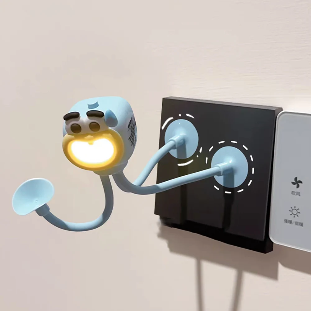 1PCS Funny Octopus Night Light Creative Phone Holder Light Form Decompression Gift Sucker Design Multi-Color Night Light